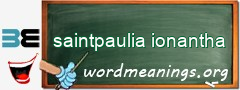 WordMeaning blackboard for saintpaulia ionantha